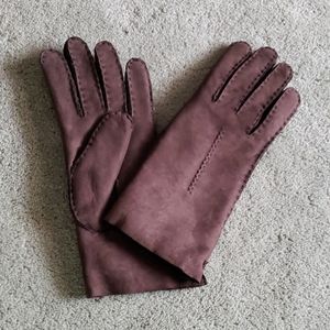 NWT brown leather/shearling gloves